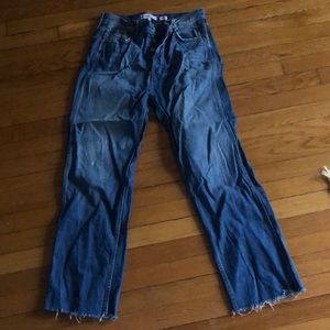 Re/Done medium wash high rise ankle jeans